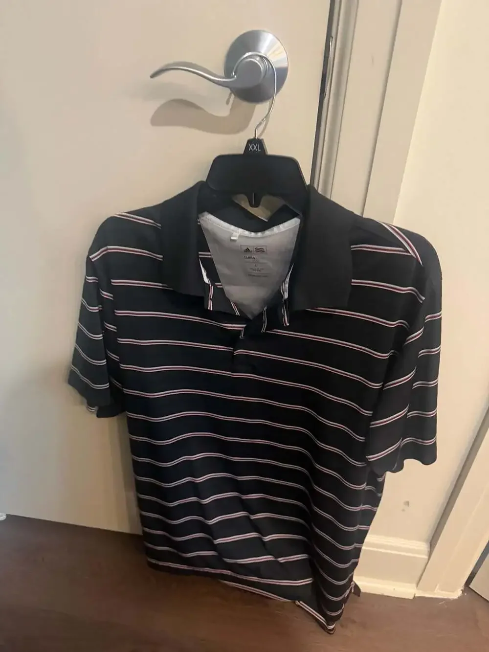 Adidas Clima Golf Polo Shirt Black‎ Striped Size L